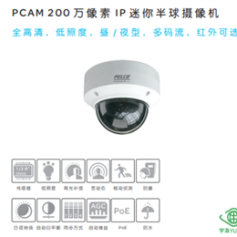 PMD20DNF 派爾高200 萬像素，全高清，晝 / 夜型，IP 迷你半球攝像機